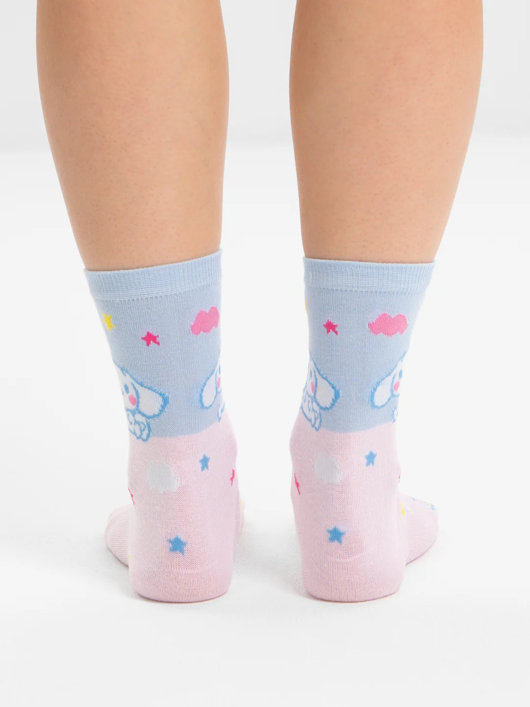 Голубой высокие носки с принтом Куроми, Мелоди, Hello Kitty, носки с рисунком, мужские, женские