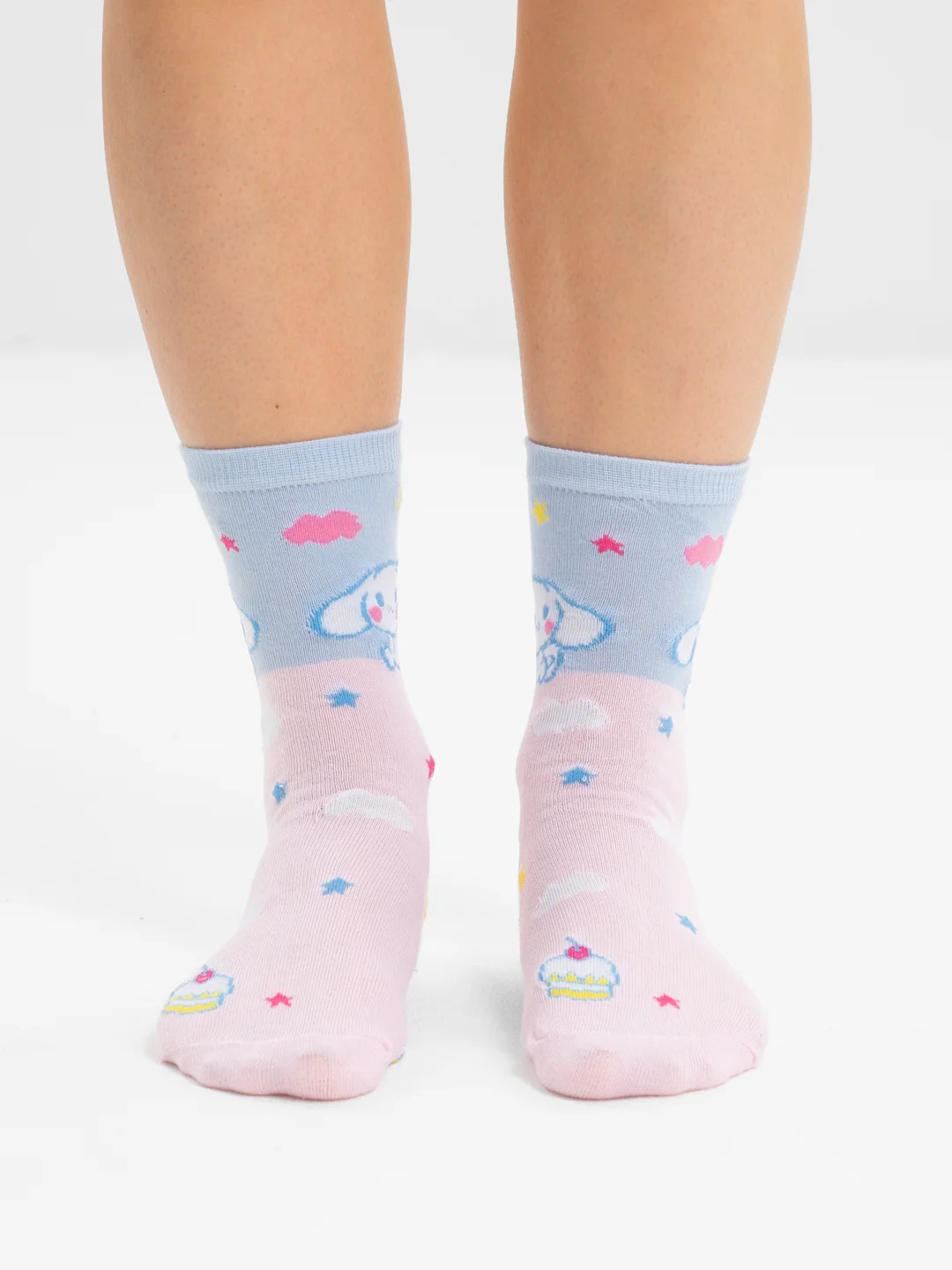 Голубой высокие носки с принтом Куроми, Мелоди, Hello Kitty, носки с рисунком, мужские, женские