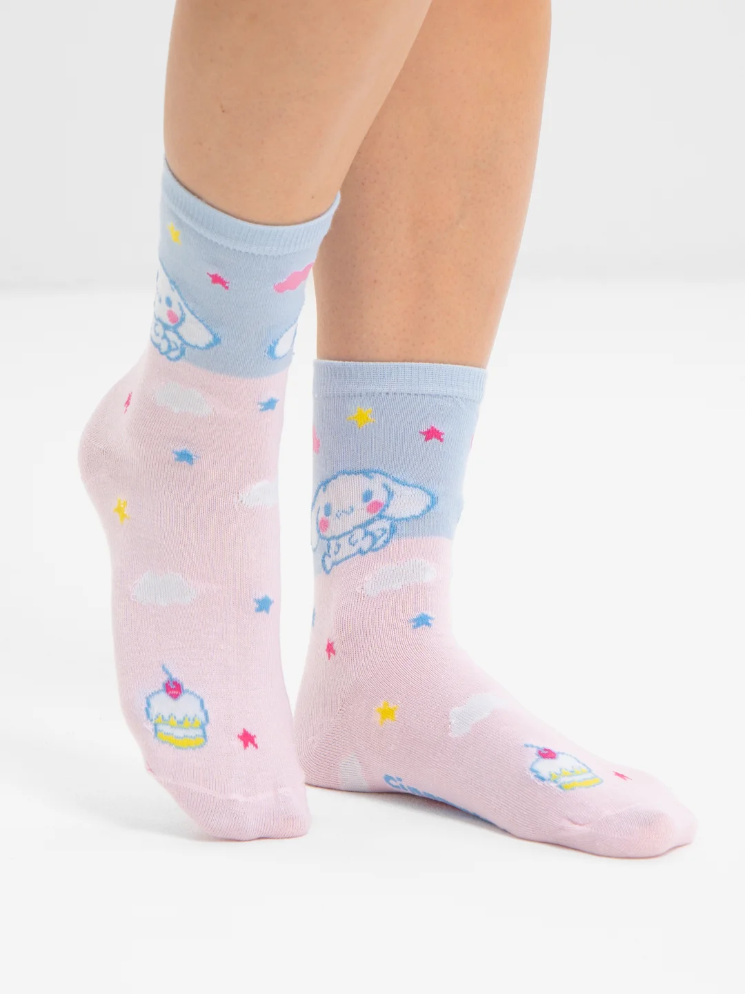 Голубой высокие носки с принтом Куроми, Мелоди, Hello Kitty, носки с рисунком, мужские, женские