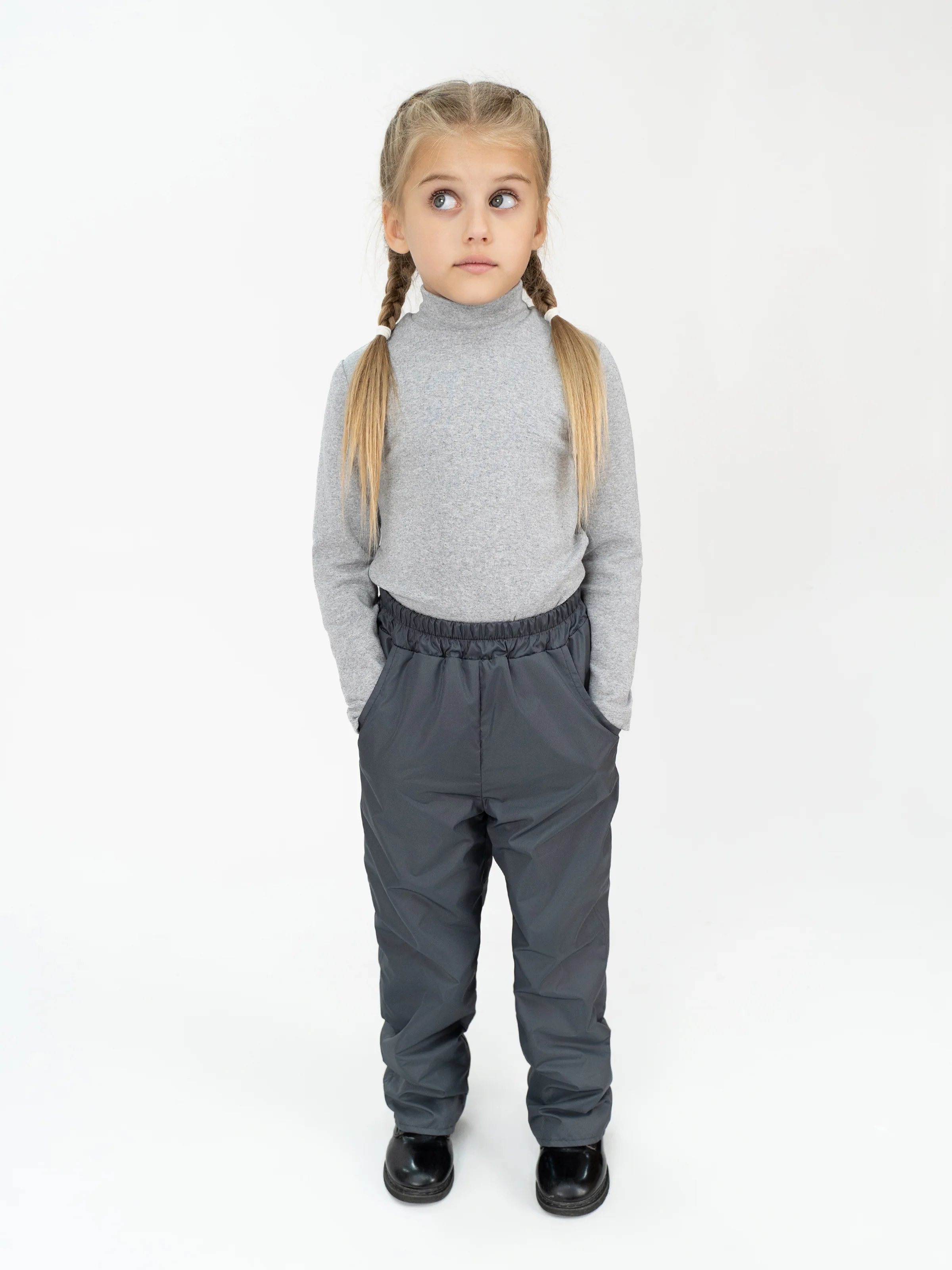 Тёмно-розовый брюки детские на флисе, осень Arctic kids