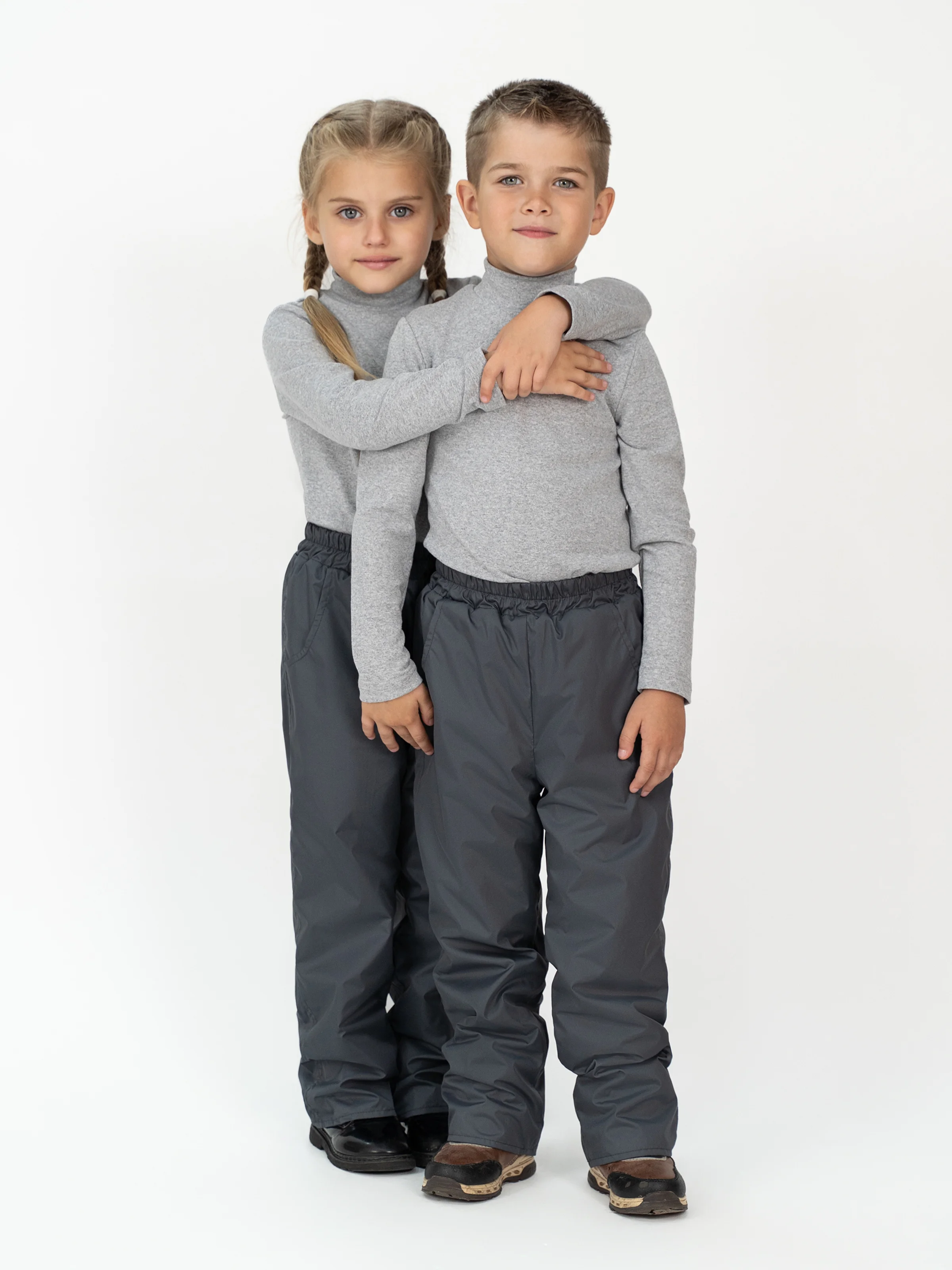 Тёмно-розовый брюки детские на флисе, осень Arctic kids