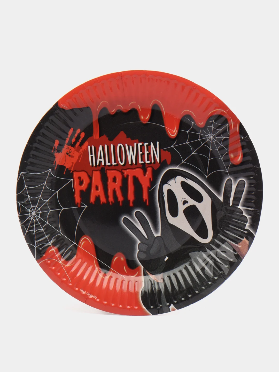 Алый тарелки однаразовые бумажные на Хэллоуин, Halloween party, набор 6 шт, декор на хэллоуин