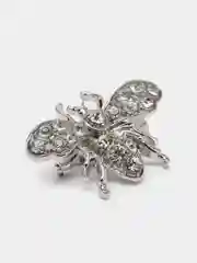 Серебряный брошь "Пчелка", со стразами