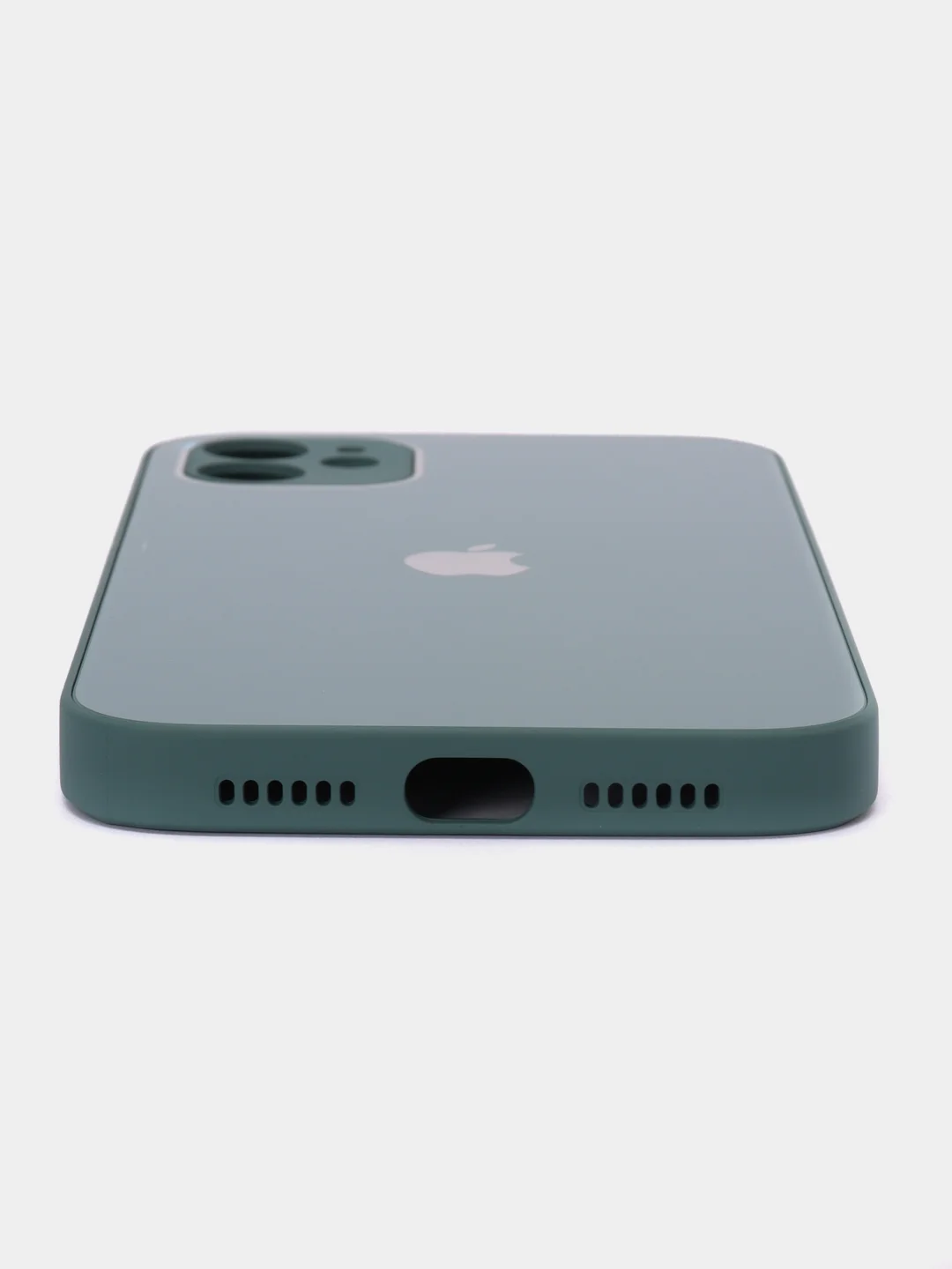 Зеленый чехол силиконовый для iPhone 11, со стеклянной панелью, с защитой для камеры