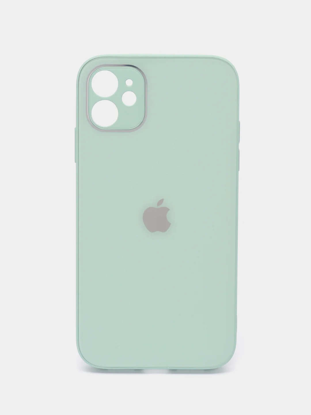 Мятный чехол силиконовый для iPhone 11, со стеклянной панелью, с защитой для камеры
