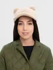 Бежевый бейсболка меховая