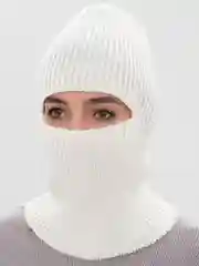 Молочный балаклава женская, вязаная, унисекс