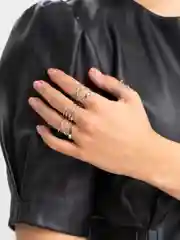 Золотой комплект колец со спиралями
