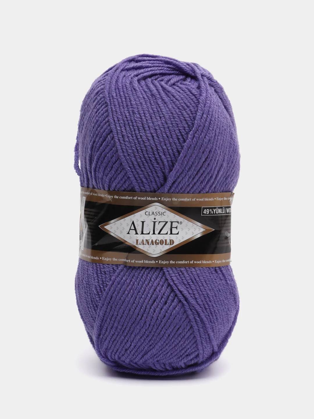 Аметистовый пряжа Alize Lanagold, 49% шерсть, 51% акрил, 100 г, 240 м