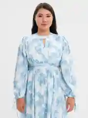 Платье женское, с длинными рукавами, разрезы по бокам