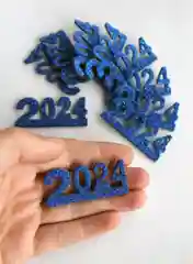 Светло-синий 2024 самоклеящиеся из фоамирана, 10 шт, 5 х 2.2 см