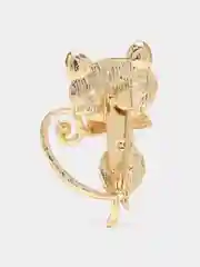 Зеленый брошь с опаловым камнем "Кошка"