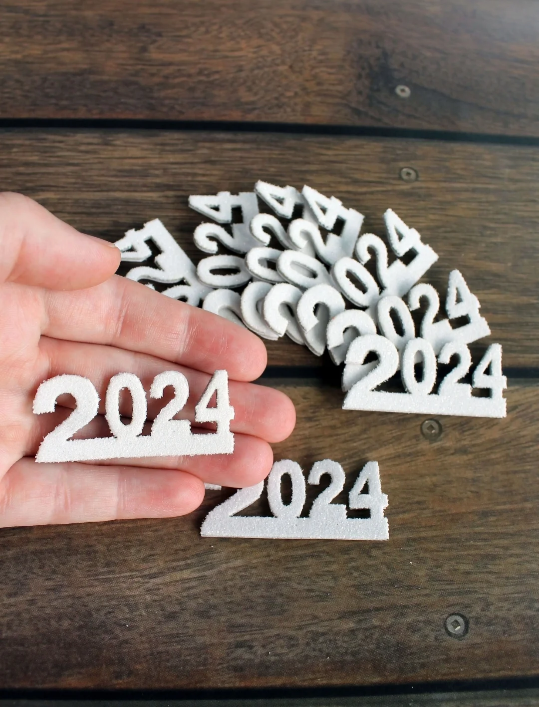 Белый 2024 самоклеящиеся из фоамирана, 10 шт, 5 х 2.2 см