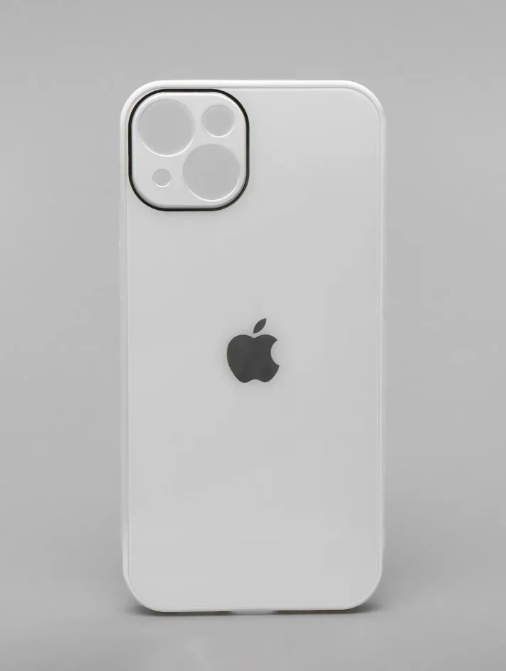 Чехол силиконовый со стеклянной панелью для iPhone 13