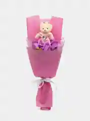 Конфетный светящийся букет,букет из мягких игрушек и роз, подарочный набор