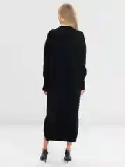 Черный платье женское длинное, теплое, подходит для беременных