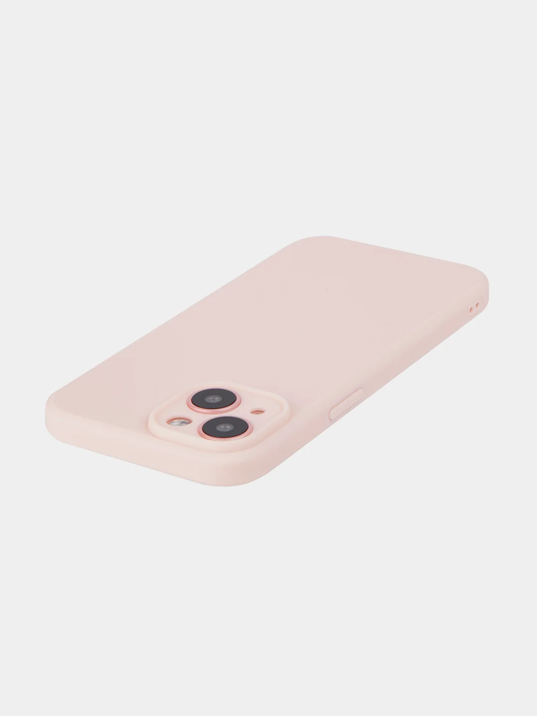 Пудровый чехол + стекло для iPhone 15 силиконовый ROSCO матовый тонкий с бортиком- защитой камер