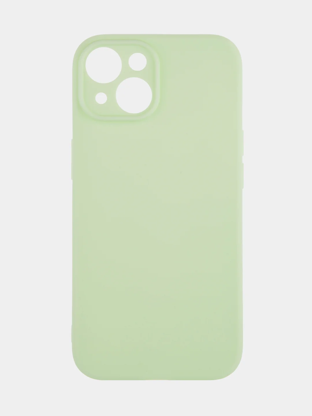 Мятный чехол + стекло для iPhone 15 силиконовый ROSCO матовый тонкий с бортиком- защитой камер