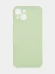 Мятный чехол + стекло для iPhone 15 силиконовый ROSCO матовый тонкий с бортиком- защитой камер