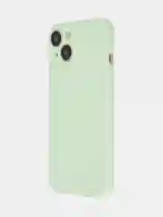 Мятный чехол + стекло для iPhone 15 силиконовый ROSCO матовый тонкий с бортиком- защитой камер