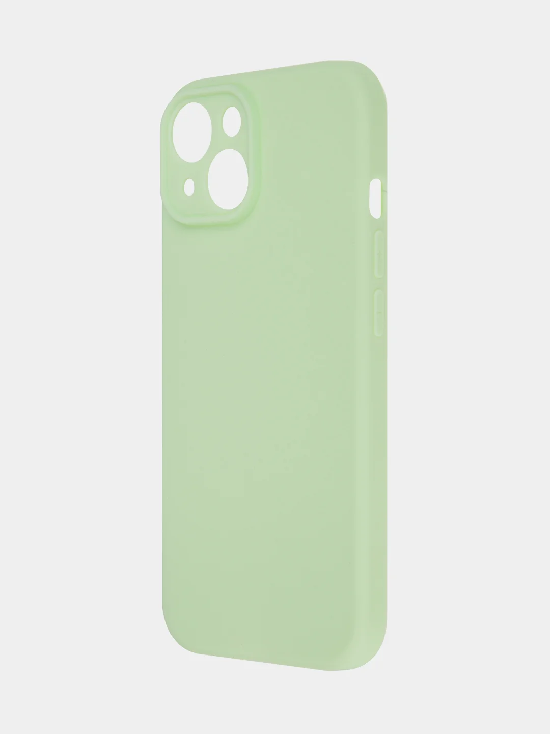 Мятный чехол + стекло для iPhone 15 силиконовый ROSCO матовый тонкий с бортиком- защитой камер