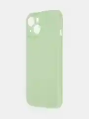 Мятный чехол + стекло для iPhone 15 силиконовый ROSCO матовый тонкий с бортиком- защитой камер
