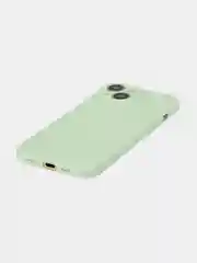 Мятный чехол + стекло для iPhone 15 силиконовый ROSCO матовый тонкий с бортиком- защитой камер
