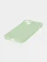 Мятный чехол + стекло для iPhone 15 силиконовый ROSCO матовый тонкий с бортиком- защитой камер