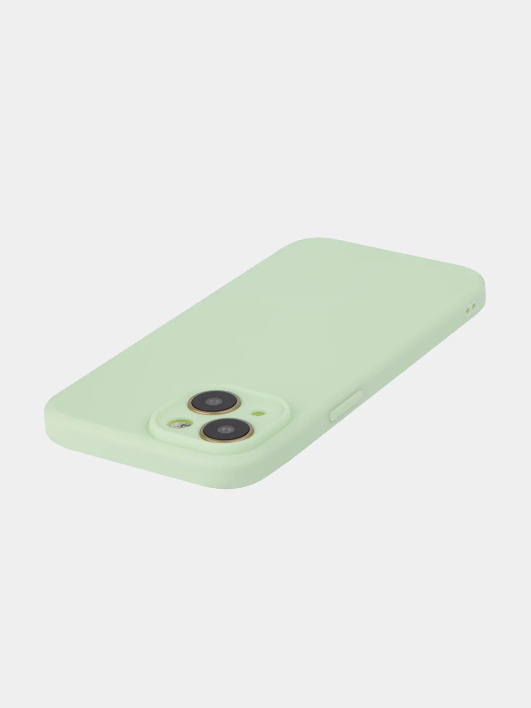 Мятный чехол + стекло для iPhone 15 силиконовый ROSCO матовый тонкий с бортиком- защитой камер
