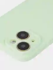 Мятный чехол + стекло для iPhone 15 силиконовый ROSCO матовый тонкий с бортиком- защитой камер