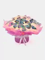 Конфетный букет из мягких игрушек и бабочек, светящийся, подарок