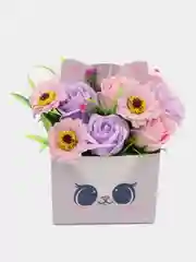 Серебряный букет из вспененного мыла , подарок на Новый год маме,сестре,коллеге ,подарочный набор
