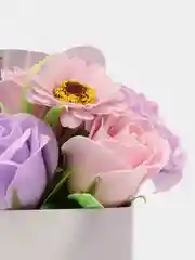 Серебряный букет из вспененного мыла , подарок на Новый год маме,сестре,коллеге ,подарочный набор