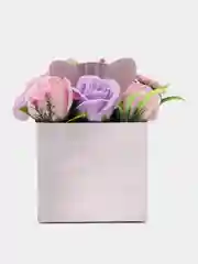 Серебряный букет из вспененного мыла , подарок на Новый год маме,сестре,коллеге ,подарочный набор