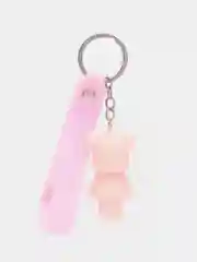 Кораллово-розовый силиконовый брелок "Медведь, мишка"