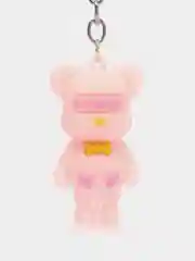 Кораллово-розовый силиконовый брелок "Медведь, мишка"