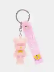 Кораллово-розовый силиконовый брелок "Медведь, мишка"