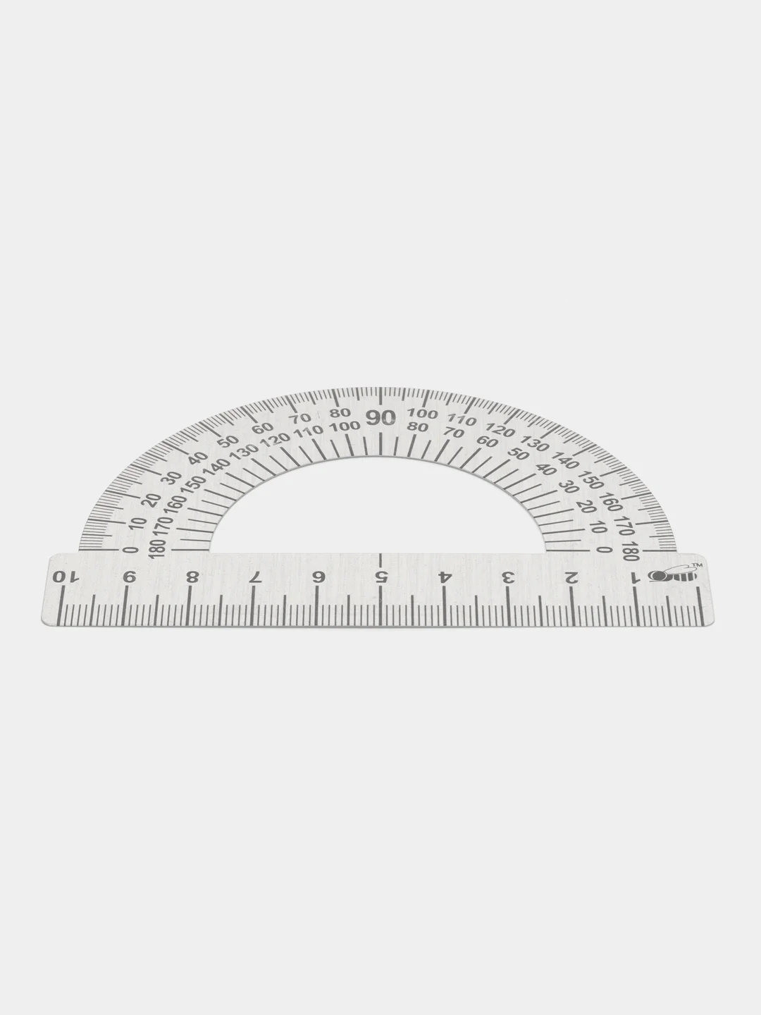 Транспортир 180*/10 см МЕТАЛЛИЧЕСКИЙ (стальной)
