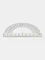 Транспортир 180*/10 см МЕТАЛЛИЧЕСКИЙ (стальной)