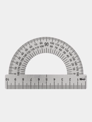 Транспортир 180*/10 см МЕТАЛЛИЧЕСКИЙ (стальной)