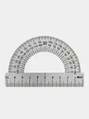 Транспортир 180*/10 см МЕТАЛЛИЧЕСКИЙ (стальной)