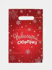 Алый пакет новогодний полиэтиленовый набор 5 шт, 10 шт, 20 х 30 см, набор, разные цвета