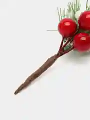 Алый еловая ветка для декора, 8 см