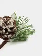 Белый еловая ветка для декора, 8 см