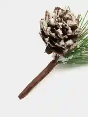 Белый еловая ветка для декора, 8 см