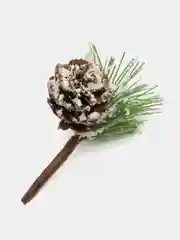 Белый еловая ветка для декора, 8 см