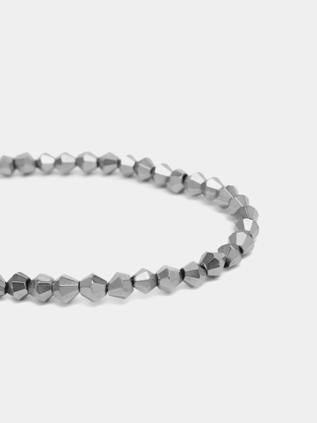 Серебряный стеклянные бусины биконусы, граненные, 4 мм, 100 шт