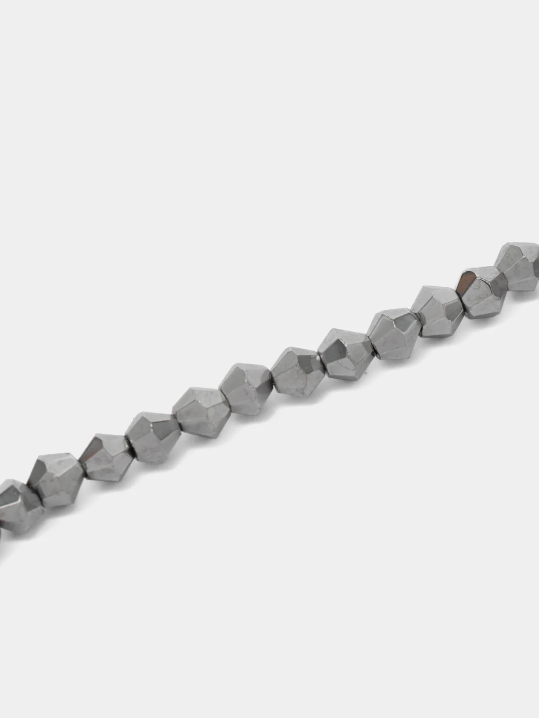 Серебряный стеклянные бусины биконусы, граненные, 4 мм, 100 шт