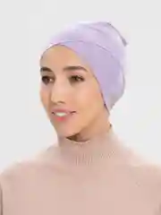 Лавандовый бони наискосок из ткани калифорния, чепчик, шапочка