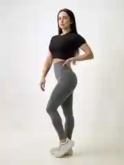 Черный легинсы женские, спортивные, с высокой посадкой